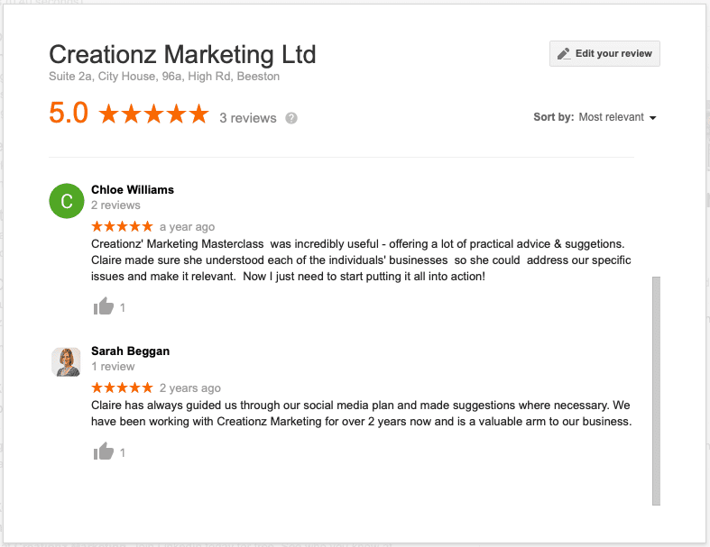 Creationz Marketing Reviews & Testimonials - Nottingham