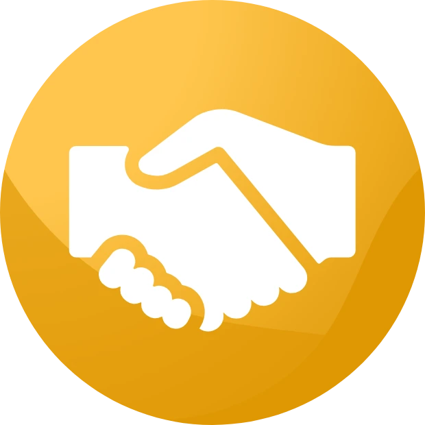 Creationz Marketing Services - Monthly Marketing Support, Handshake on yellow background